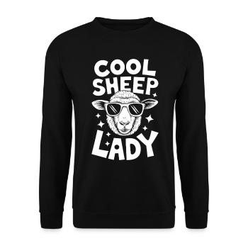 Schaf Spruch Hausschaf Lustiges Schafe Geschenk - Unisex Pullover - Schwarz - Vorne - Alina (178cm) & Michal (187cm)
