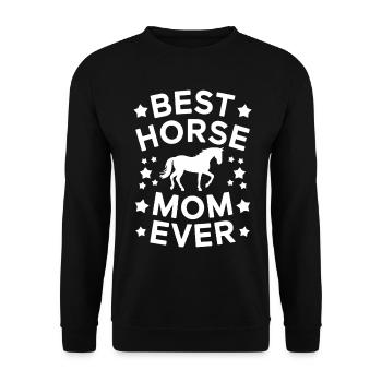 Pferde Spruch Reitsport Lustiges Pferde Geschenk - Unisex Pullover - Schwarz - Vorne - Alina (178cm) & Michal (187cm)