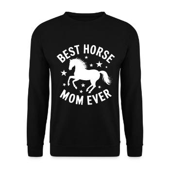 Pferde Spruch Reitsport Lustiges Pferde Geschenk - Unisex Pullover - Schwarz - Vorne - Alina (178cm) & Michal (187cm)
