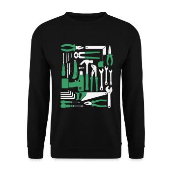 tournevis amateur bricoleur outil de bricolage - Sweat-shirt Unisexe - noir - Devant - Alina (178cm) & Michal (187cm)