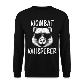 Wombat Spruch Australien Lustiges Wombats Geschenk - Unisex Pullover - Schwarz - Vorne - Alina (178cm) & Michal (187cm)