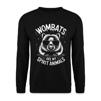 Wombat Disant Australie Drôle Wombats Cadeau - Sweat-shirt Unisexe - noir - Devant - Alina (178cm) & Michal (187cm)