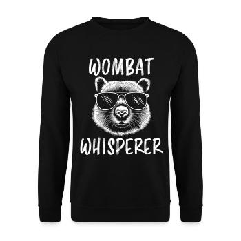Wombat Spruch Australien Lustiges Wombats Geschenk - Unisex Pullover - Schwarz - Vorne - Alina (178cm) & Michal (187cm)