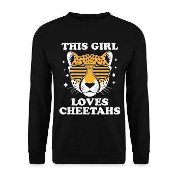 Guépard disant Afrique Drôle Cadeau de guépard - Sweat-shirt Unisexe - noir - Devant - Alina (178cm) & Michal (187cm)