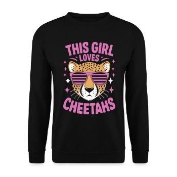 Guépard disant Afrique Drôle Cadeau de guépard - Sweat-shirt Unisexe - noir - Devant - Alina (178cm) & Michal (187cm)