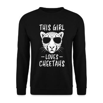 Guépard disant Afrique Drôle Cadeau de guépard - Sweat-shirt Unisexe - noir - Devant - Alina (178cm) & Michal (187cm)