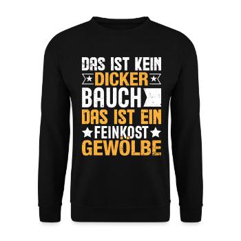 Feinkostgewölbe Shirt mit Spruch - Unisex Pullover - Schwarz - Vorne - Alina (178cm) & Michal (187cm)