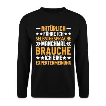 Bien sûr, je me dis des choses drôles - Sweat-shirt Unisexe - noir - Devant - Alina (178cm) & Michal (187cm)