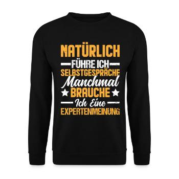 Natürlich führe ich Selbstgespräche - Unisex Pullover - Schwarz - Vorne - Alina (178cm) & Michal (187cm)