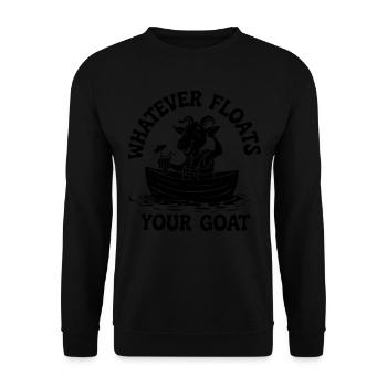 Float Goat Funny Floating Goat Design - Unisex Sweatshirt - black - Front - Alina (178cm) & Michal (187cm)
