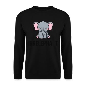 Irrelephant Lustiger Elefant Wortspiel Niedliches Tier - Unisex Pullover - Schwarz - Vorne - Alina (178cm) & Michal (187cm)