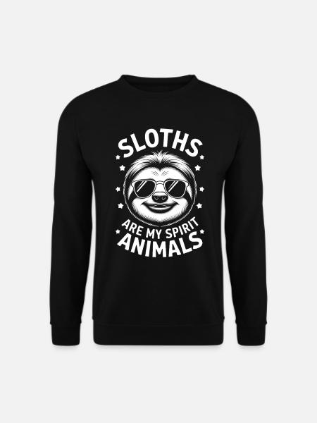Faultier Spruch Faultiere Lustig Faultier Geschenk - Unisex Pullover - Schwarz