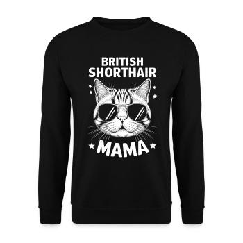 British Shorthair Dire Drôle de Chats Cadeau - Sweat-shirt Unisexe - noir - Devant - Alina (178cm) & Michal (187cm)