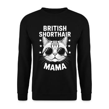 British Shorthair Dire Drôle de Chats Cadeau - Sweat-shirt Unisexe - noir - Devant - Alina (178cm) & Michal (187cm)