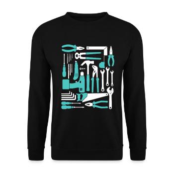 tournevis amateur bricoleur outil de bricolage - Sweat-shirt Unisexe - noir - Devant - Alina (178cm) & Michal (187cm)