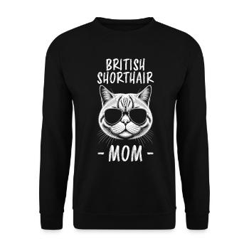 British Shorthair Dire Drôle de Chats Cadeau - Sweat-shirt Unisexe - noir - Devant - Alina (178cm) & Michal (187cm)