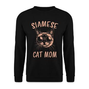 Siamkatze Spruch Siamkatze Mama Siamkatze Geschenk - Unisex Pullover - Schwarz - Vorne - Alina (178cm) & Michal (187cm)