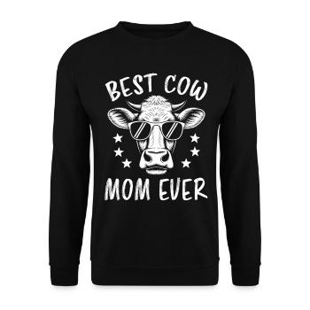Kuh Spruch Kühe Landwirtin Lustiges Kuh Geschenk - Unisex Pullover - Schwarz - Vorne - Alina (178cm) & Michal (187cm)