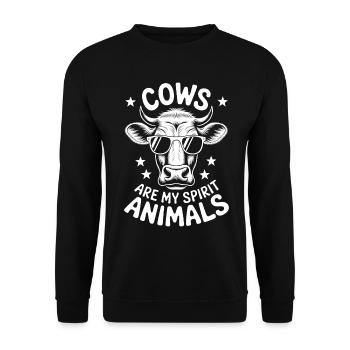 Kuh Spruch Kühe Landwirt Lustiges Kuh Geschenk - Unisex Pullover - Schwarz - Vorne - Alina (178cm) & Michal (187cm)