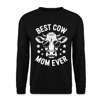 Kuh Spruch Kühe Landwirtin Lustiges Kuh Geschenk - Unisex Pullover - Schwarz - Vorne - Alina (178cm) & Michal (187cm)