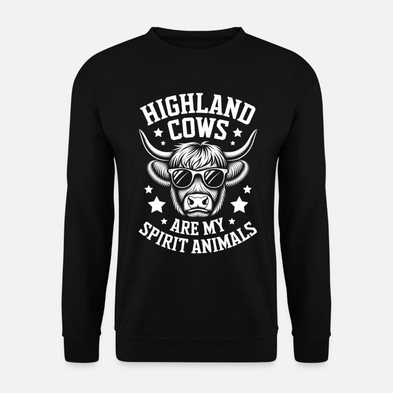 Hochlandkuh Schottisches Hochlandrind Geschenk - Unisex Pullover - Schwarz