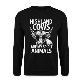 Highland Cow Highland Ecossais Highland Cattle Gift - Sweat-shirt Unisexe - noir - Devant - Alina (178cm) & Michal (187cm)