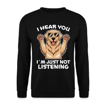 Golden Retriever Spruch Golden Retriever Geschenk - Unisex Pullover - Schwarz - Vorne - Alina (178cm) & Michal (187cm)