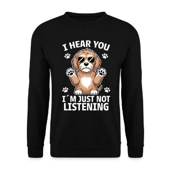 Cockapoo disant chiens drôle Cockapoo cadeau - Sweat-shirt Unisexe - noir - Devant - Alina (178cm) & Michal (187cm)