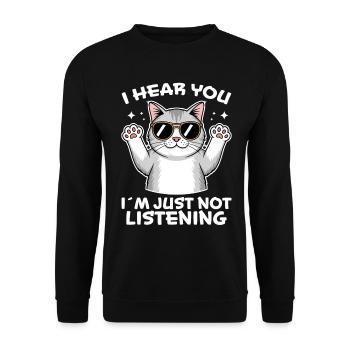 British Shorthair Dire Drôle de Chats Cadeau - Sweat-shirt Unisexe - noir - Devant - Alina (178cm) & Michal (187cm)