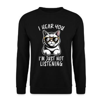 British Shorthair Dire Drôle de Chats Cadeau - Sweat-shirt Unisexe - noir - Devant - Alina (178cm) & Michal (187cm)