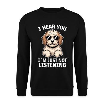Cockapoo disant chiens drôle Cockapoo cadeau - Sweat-shirt Unisexe - noir - Devant - Alina (178cm) & Michal (187cm)