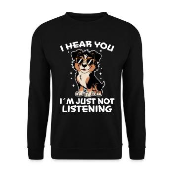 Australian Shepherd Funny Aussie Gift - Unisex Sweatshirt - black - Front - Alina (178cm) & Michal (187cm)