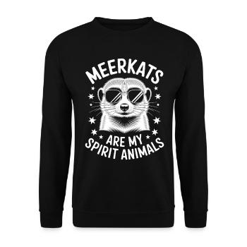 Suricate disant drôle Cadeau de suricate - Sweat-shirt Unisexe - noir - Devant - Alina (178cm) & Michal (187cm)
