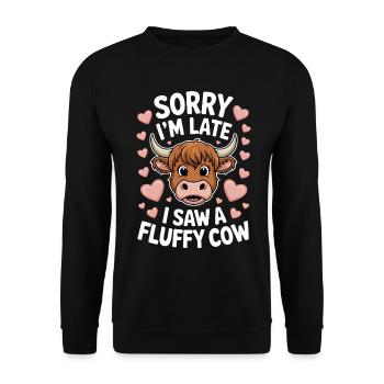 Highland Cow Highland Ecossais Highland Cattle Gift - Sweat-shirt Unisexe - noir - Devant - Alina (178cm) & Michal (187cm)