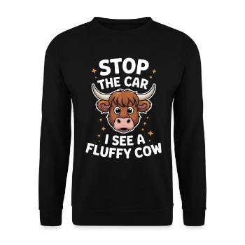 Highland Cow Highland Ecossais Highland Cattle Gift - Sweat-shirt Unisexe - noir - Devant - Alina (178cm) & Michal (187cm)