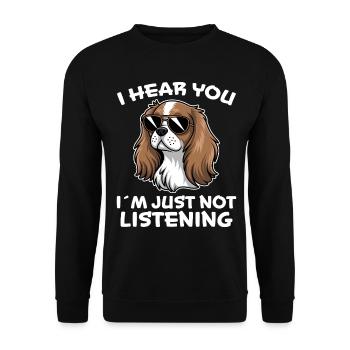 Cavalier King Charles Spaniel Saying Dog Gift - Unisex Sweatshirt - black - Front - Alina (178cm) & Michal (187cm)