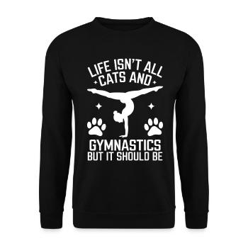 Gymnastique Dire Chats Drôle Gymnastique Cadeau - Sweat-shirt Unisexe - noir - Devant - Alina (178cm) & Michal (187cm)
