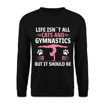 Gymnastique Dire Chats Drôle Gymnastique Cadeau - Sweat-shirt Unisexe - noir - Devant - Alina (178cm) & Michal (187cm)