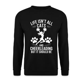 Cheerleading Spruch Lustiges Cheerleading Geschenk - Unisex Pullover - Schwarz - Vorne - Alina (178cm) & Michal (187cm)