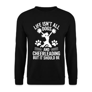 Cheerleading Spruch Lustiges Cheerleading Geschenk - Unisex Pullover - Schwarz - Vorne - Alina (178cm) & Michal (187cm)