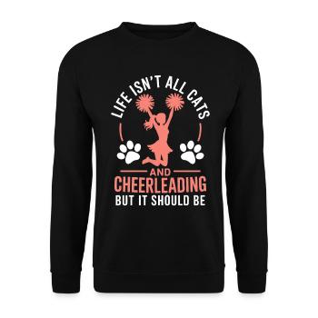 Cheerleading Spruch Lustiges Cheerleading Geschenk - Unisex Pullover - Schwarz - Vorne - Alina (178cm) & Michal (187cm)
