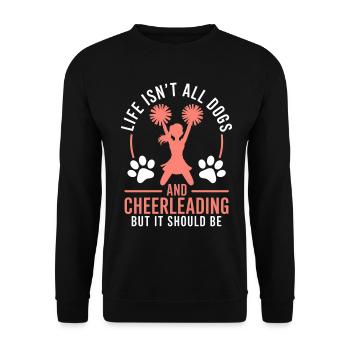 Cheerleading Spruch Lustiges Cheerleading Geschenk - Unisex Pullover - Schwarz - Vorne - Alina (178cm) & Michal (187cm)