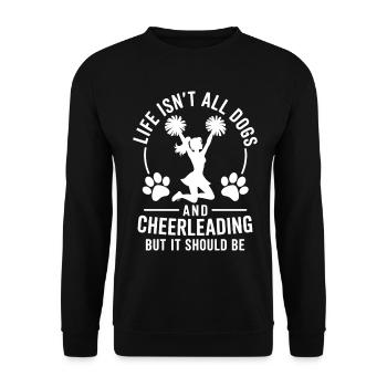 Cheerleading Spruch Lustiges Cheerleading Geschenk - Unisex Pullover - Schwarz - Vorne - Alina (178cm) & Michal (187cm)