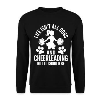 Cheerleading Spruch Lustiges Cheerleading Geschenk - Unisex Pullover - Schwarz - Vorne - Alina (178cm) & Michal (187cm)