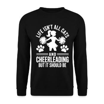 Cheerleading Spruch Lustiges Cheerleading Geschenk - Unisex Pullover - Schwarz - Vorne - Alina (178cm) & Michal (187cm)