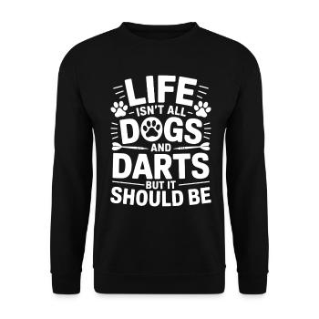 Fléchettes Dire Chien Fléchettes Drôle Fléchettes Cadeau - Sweat-shirt Unisexe - noir - Devant - Alina (178cm) & Michal (187cm)