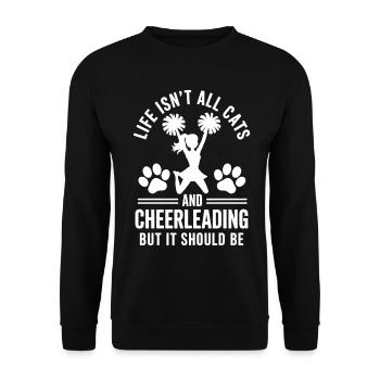 Cheerleading Spruch Lustiges Cheerleading Geschenk - Unisex Pullover - Schwarz - Vorne - Alina (178cm) & Michal (187cm)