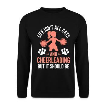 Cheerleading Spruch Lustiges Cheerleading Geschenk - Unisex Pullover - Schwarz - Vorne - Alina (178cm) & Michal (187cm)