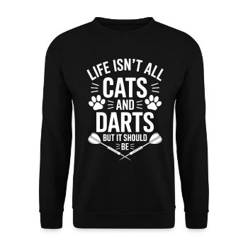 Fléchettes Dire Chats Fléchettes Drôles Fléchettes Cadeau - Sweat-shirt Unisexe - noir - Devant - Alina (178cm) & Michal (187cm)
