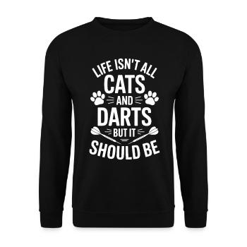 Fléchettes Dire Chats Fléchettes Drôles Fléchettes Cadeau - Sweat-shirt Unisexe - noir - Devant - Alina (178cm) & Michal (187cm)